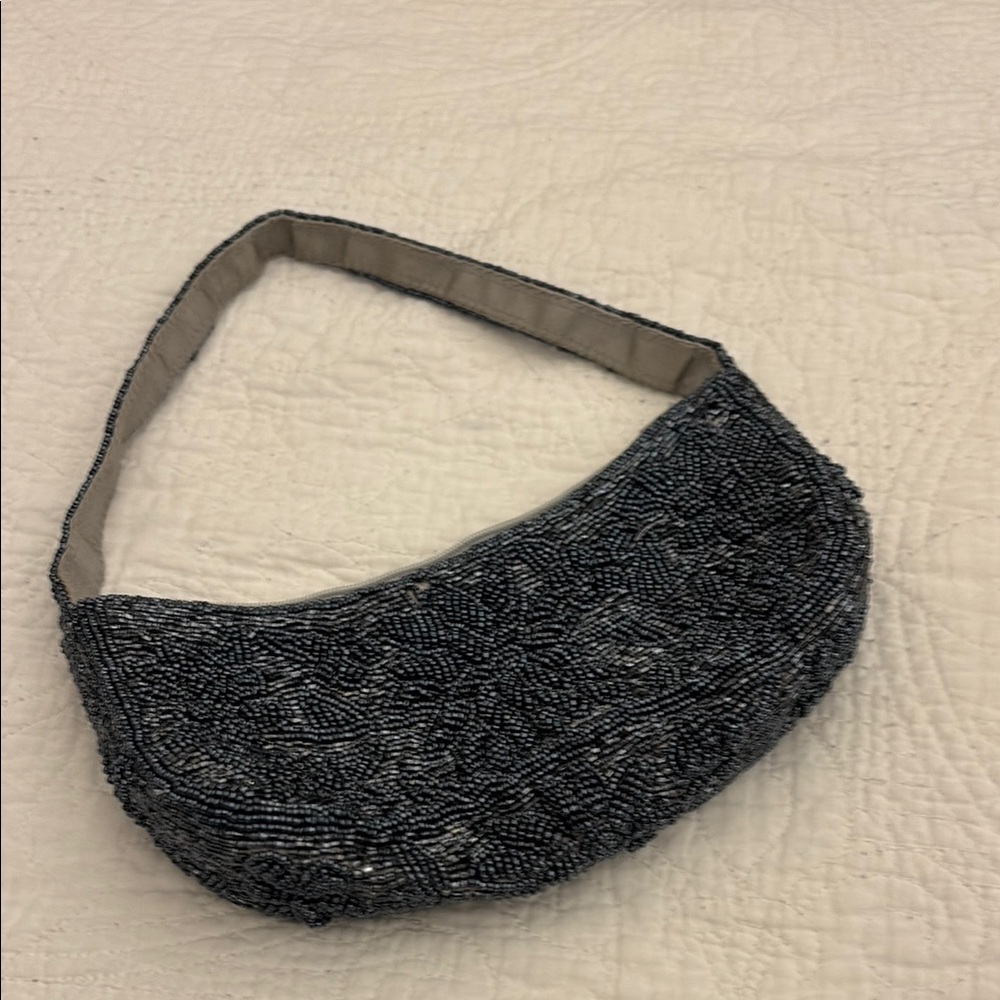 Stylish greyish blue small evening bag